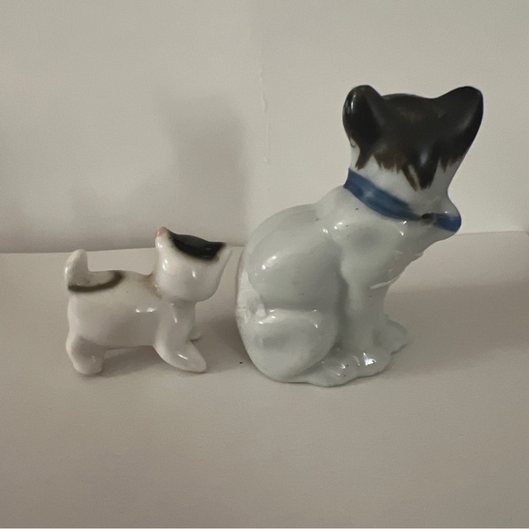 A Lot Of 2 Vintage White and Black Cat Figurine Made in Japan - Picture 6 of 11
